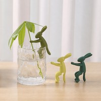 Support stabilisateur pour plantes hydroponiques en forme de lapin, ornement de jardin en plastique pour pots de fleurs, aquariums, décoration intérieure