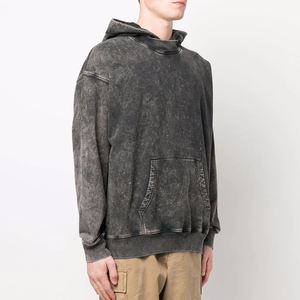 Sudadera con Capucha Estilo Vintage Lavada al Ácido, Sudadera Holgada Estilo Vintage Desgastada por el Sol, Corte Cuadrado Unisex para Hombre, Sudadera Básica - Product Image 6