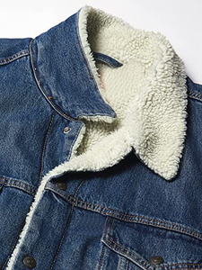 New 2024 Wholesale Custom boy coat and <b>jackets</b> blue black color jean fur cotton <b>denim</b> <b>jacket</b> streetwear for man OEM Service. - Product Image 6