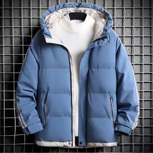 Chaquetas acolchadas con capucha de invierno para hombre de alta calidad, abrigos informales de pato blanco, prendas de vestir exteriores de lona cálidas a prueba de viento, tamaño 4X para exteriores - Product Image 1