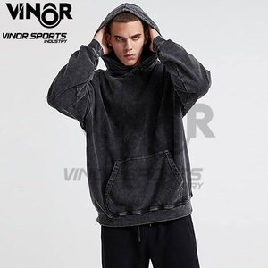 เสื้อฮู้ดฟอกสีกรดสำหรับผู้ชายเสื้อแนวสตรีทเสื้อสเวตเชิ้ตแบบกำหนดเองได้สำหรับทุกเพศแฟชั่นผ้าคอตตอน100% ลูกปัดฤดูร้อน - Product Image 2