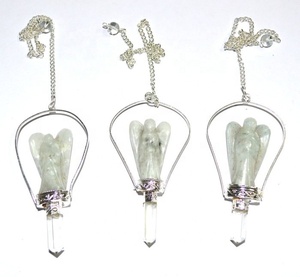 ขายส่งเทวดาอัญมณี: คริสตัลควอตซ์เทวดากับจรวดจักระจุดสำหรับขาย - Product Image 4