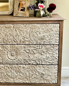 Cajonera de 3 cajones de madera de mango encalada - Product Image 2