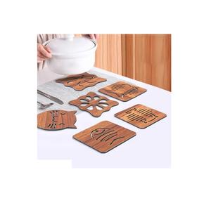 Housewarming Acacia Wood <b>Drinks</b> <b>Coasters</b> with Deer Horn <b>Coasters</b> for Cups Wood <b>Coaster</b> for square Shape - Product Image 3