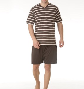 <b>Men's</b> 100% Cotton Yarn-Dyed Jersey <b>Short</b> <b>Pajama</b> <b>Set</b> - Product Image 1