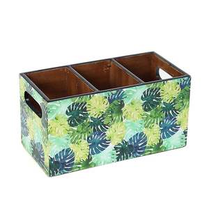 Porte-cuillères en bois classique à trois niveaux réglable avec impression d'art coloré pour le comptoir de cuisine et la cuisine - Product Image 1