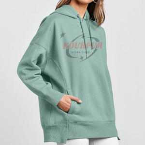 Nouveauté : Sweat à capuche pour femme en coton 100% personnalisé, design de logo sur le devant, qualité professionnelle, tendance, élégant, sweat à capuche surdimensionné - Product Image 5