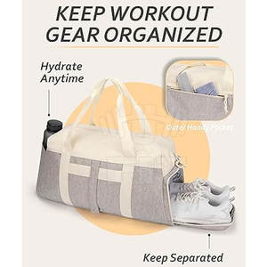 Vente en gros 2024 Sac de sport fitness en nylon de haute qualité avec fermeture à glissière de grande capacité Logo personnalisé pour les sports de plein air et les voyages - Product Image 6