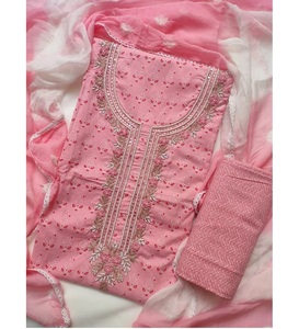 Costume Salwar Kameez en coton de soie d'hiver brodé rose personnalisé pour femmes indiennes et pakistanaises, vêtements ethniques pour femmes, fête, non cousu, vente en gros - Product Image 1