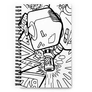 Quaderno a Spirale con Rilegatura Laser Robot 36, Copertina in Carta Resistente - Product Image 1