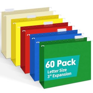 Lot de 60 dossiers suspendus grande capacité, format lettre, renforcés, robustes, extensibles de 3 pouces, pour documents volumineux - Product Image 1