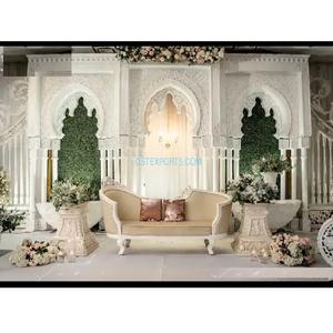 Toronto <b>Wedding</b> Night 3D Stage Decoration English <b>Wedding</b> Grand Reception Stage Decor Elegant White Theme 3D <b>Frames</b> Stage Decor - Product Image 1