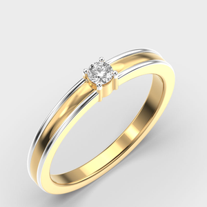 Bague de proposition de forme ronde en diamant de laboratoire de 0.50 carats en or jaune 14 carats E couleur VVS/VS Clarté Convient aux hommes et aux femmes - Product Image 2