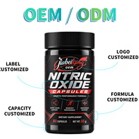 Booster d'oxyde nitrique personnalisé avec logo, formule à action rapide avec L-Arginine, augmente les niveaux d'oxyde nitrique, maximise les pompes musculaires, 60 gélules