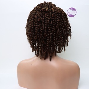 Peluca de cabello humano de alta calidad, peluca Frontal de encaje de 13x4 pulgadas, 18 pulgadas, rizado profundo, Color marrón oscuro, cutícula alineada - Product Image 2