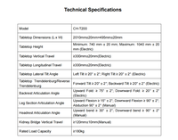 Table d'opération électrique en acier, 5 moteurs, compatible bras en C, avec déplacement longitudinal, certifiée CE