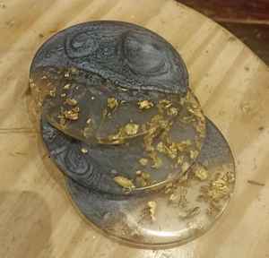 Sky Blue 4-Inch High Quality Modern <b>Epoxy</b> <b>Resin</b> Coasters Luxury Design Style Pattern Drink Use Home Wedding <b>Table</b> - Product Image 4