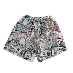 Shorts décontractés pour hommes Couleur unie Imprimé personnalisé Sports Five Fitness Pantalon de plage Respirant Mesh Basketball Shorts - Product Image 5