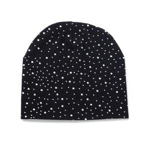 Bonnet de luxe pour femme 2025, chaud et respirant pour l'extérieur, en coton, avec strass, bonnets pour enfants, chapeaux de couleur unie - Product Image 2