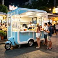 Chariot compact pour mini-beignets et café avec friteuse, machine à café et station de glaçage pour les trajets matinaux et les gares