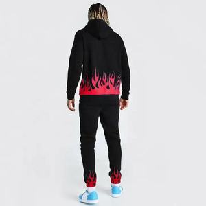 Ensemble personnalisé de pantalons de survêtement et de sweat à capuche à imprimé de flamme ensemble de survêtement pour hommes 2 deux pièces surdimensionné streetwear ensembles de survêtements de mode - Product Image 5