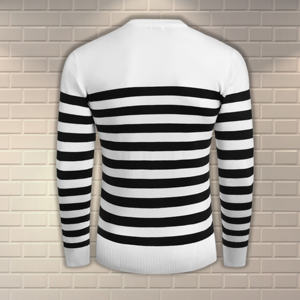 T-shirt de pull à col rond en coton peigné personnalisé de haute qualité Chemise à manches longues en tricot - Product Image 2