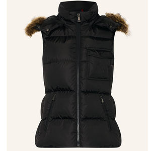 <b>Womens</b> Customized Puffer Vest Winter Sleeveless Jacket Ladies Quilted Vests Warm Fur <b>Hooded</b> Custom Logo Outer Wear Zipper <b>Gilet</b> - Product Image 1