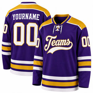 Maillot de hockey sur glace personnalisé, pull de hockey d'équipe personnalisé, uniforme de sport à manches longues, pull rayé avec nom et numéro personnalisés - Product Image 3