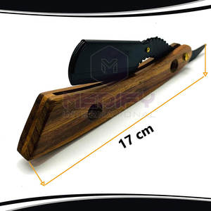 Soporte de hoja de afeitar de peluquero Manual de madera de acero inoxidable alemán para hombres de alta calidad, maquinilla de afeitar recta de cara ligera reutilizable, nuevo - Product Image 5