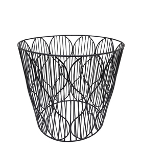 Set of 2 Iron Round Wire Decorative <b>Basket</b> Black Colour with Rope Easter <b>Metal</b> Gifts & Home Decor Multi Purpose Floral <b>Baskets</b> - Product Image 2