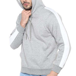 Sudadera con capucha para hombre de algodón pesado al por mayor Jersey deportivo de gran tamaño con capucha patrón sólido elementos esenciales de temporada de invierno - Product Image 6