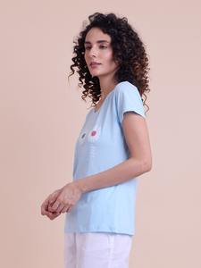 Elegant Ladies Printed Round Neck Half Sleeve T Shirt Stylish Comfortable & Trendy Casual Wear - Product Image 4