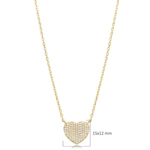 Collier avec pendentif turc en forme de cœur, pierre CZ, vente en gros, Istanbul, bijoux faits à la main en argent sterling 925 - Product Image 3