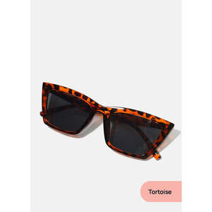 Lunettes de soleil œil de chat chic A+ avec verres en verre UV400, style vintage, carrées, transparentes, blanches, brunes, roses, champagne, grises, verres en PC - Product Image 5