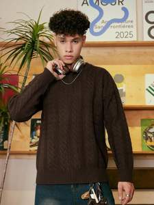 New Arrival 2025 New Design <b>Men's</b> 100% Cotton Warm Spliced Color Zipper Closure Breathable Slim Knitted Front OEM ODM Available - Product Image 5