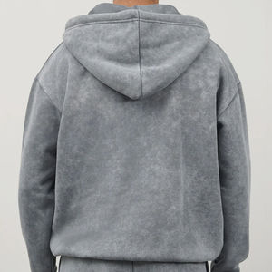 Sweat-shirt pour homme en coton uni de qualité supérieure, style nouveau, délavé à l'acide, léger, sweat-shirt à capuche pour homme - Product Image 5