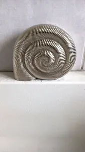 Cadeau Élégant Art Déco Ammonite Coquillage Ornement Géant en Aluminium Poli Sculpture Artisanale en Métal - Product Image 5