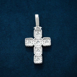 Hip Hop Hombres VVS 925 Colgante de cruz de plata con Bling Iced Moissanite Probador de diamantes personalizable Colgantes y dijes de moda - Product Image 2