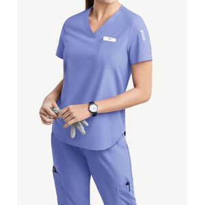 Scrubs pour femmes légers haute Performance tissu extensible à séchage rapide pantalon de survêtement boucle utilitaire médecin infirmière Spa ensembles de gommage personnalisés - Product Image 4