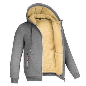 2025 High Quality Wholesale New <b>Design</b> Men Sherpa Hoodies Custom Color Zip Lightweight Winter Oversized Polyester/Cotton <b>Fashion</b> - Product Image 3