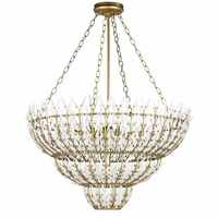 Suspension à fleurs rondes en fer forgé américain nordique simple pour hôtel salon chambre à coucher lampe suspendue lustre à LED
