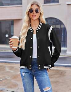 Stylish <b>Women</b> <b>Varsity</b> <b>Jacket</b> Casual Baseball <b>Bomber</b> <b>Jacket</b> Fashionable Letterman Outerwear Comfortable Streetwear Clothing - Product Image 5