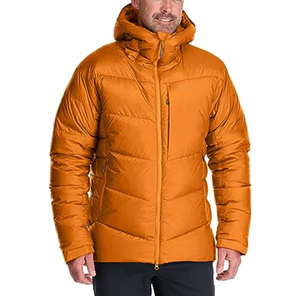 등산 용 다운 재킷 남성용 맞춤형 휴대용 나일론 후드 겨울 자켓 남성용 고품질