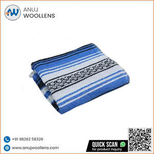 Manta de algodón orgánico Mezcla acrílica tejida a mano auténtica Manta de falsa mexicana a precio mayorista - Product Image 2