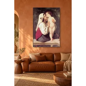 Fida Bouguereau Mère embrassant son enfant Impression sur toile - Product Image 5