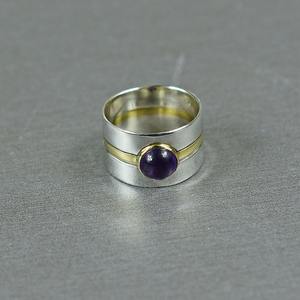 Anillo de Plata de Ley 925 estilo bohemio, joyería de piedras preciosas de amatista hecha a mano para mujer, regalo de boda de tendencia para mamá - Product Image 3