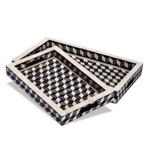 Nouveau plateau de service en os incrusté de style Art déco, os naturel fait à la main pour mariage, Ramadan et Eid - Product Image 3