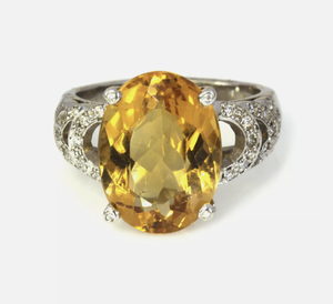 Bague de Cocktail Déclaration Romantique En Gros Moissanite Bague De Pierres Précieuses Coupe Ovale Plaqué Rhodium pour Les Mariages Et Les Fêtes - Product Image 3