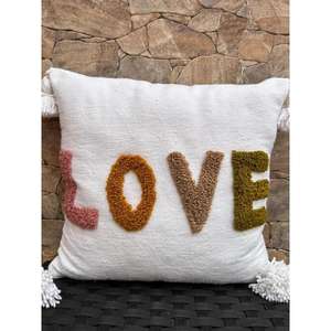 Funda de Almohada Marroquí Hecha a Mano, Funda de Cojín Tradicional Bereber, Cojín Decorativo Boho para Sofá, Almohada Decorativa de Algodón para el Hogar - Product Image 1