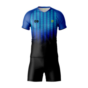 Ensemble de shorts de maillot de football sublimés personnalisés, uniforme de football à impression complète avec tissu léger à séchage rapide, service OEM/ODM - Product Image 1